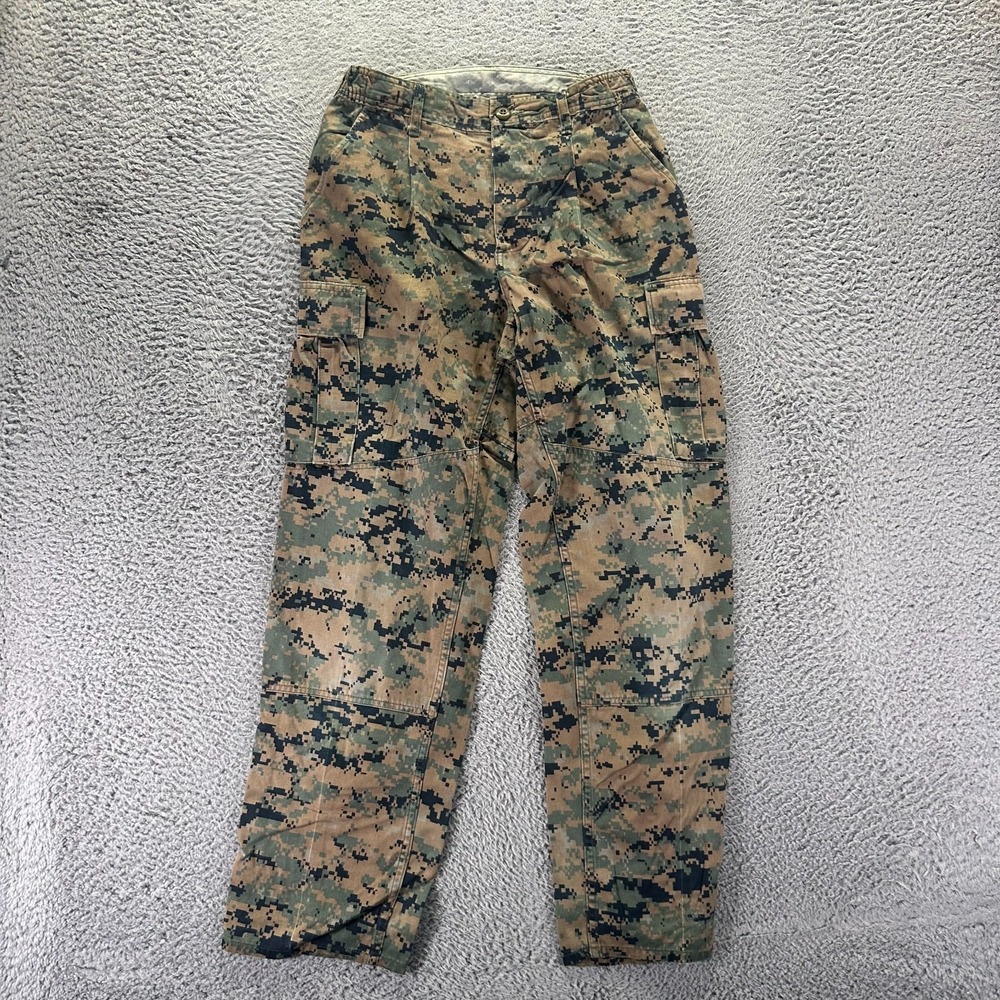 US Army Pant Men S(27x30) Green Camouflage Cotton Ripstop Cargo Straight Uniform